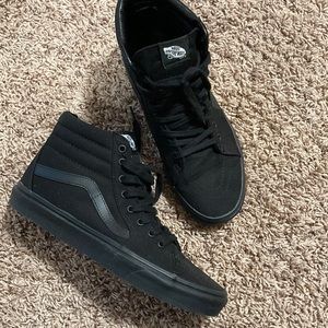 Vans sk8-hi triple black men’s size 10 all canvas/leather